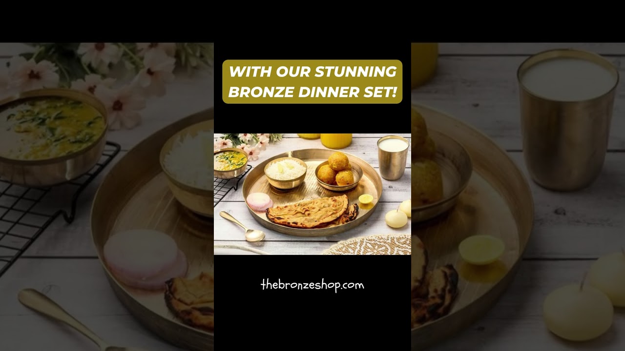 Indulge in a Luxurious and Healthy Dining Experience with Our Stunning Bronze Dinner Set!