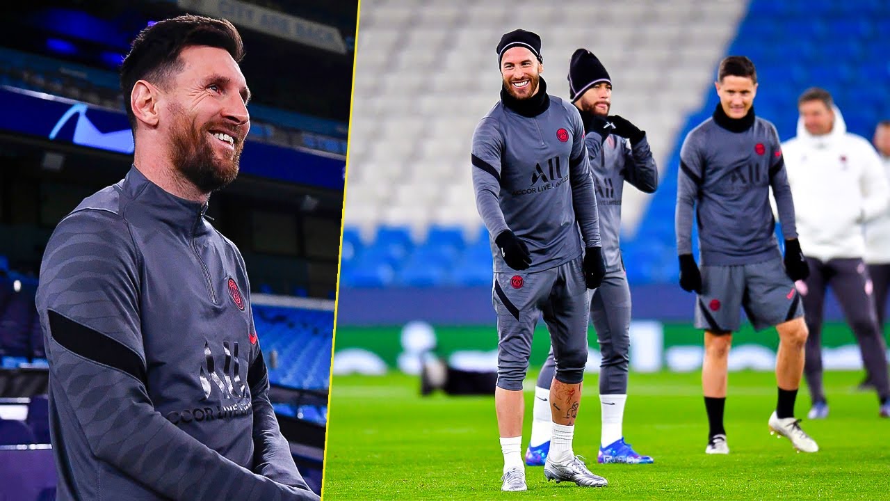 Sergio Ramos, Neymar, Messi FUNNY Moments in PSG Training before Facing Manchester City!