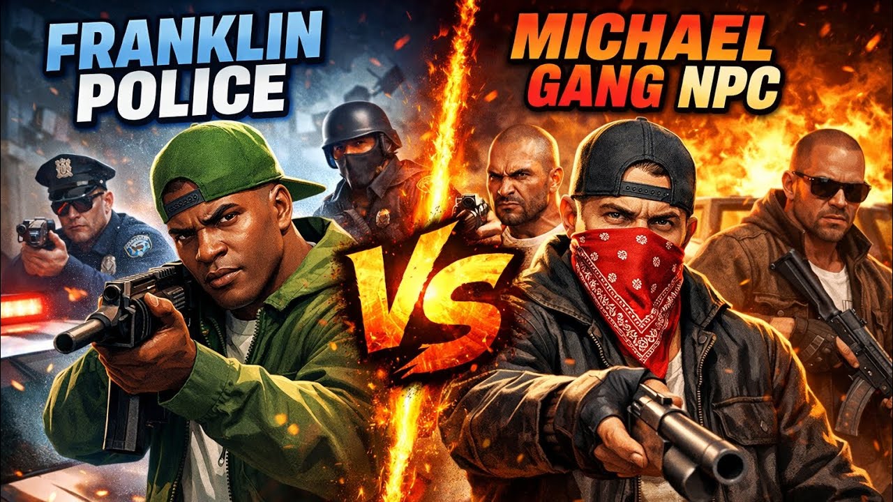 FRANKLIN POLICE Vs MICHAEL GANG😱||indian bike driving 3d||