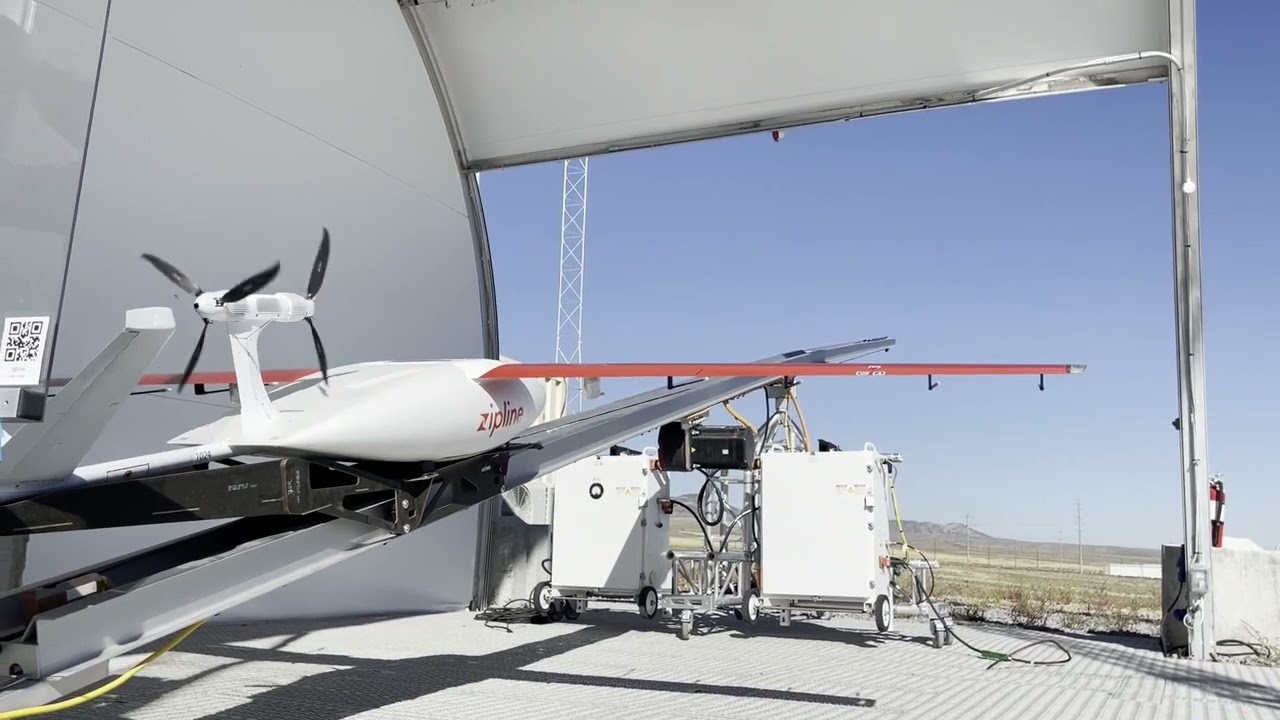 A Zipline drone launches into flight to make deliveries in Utah
