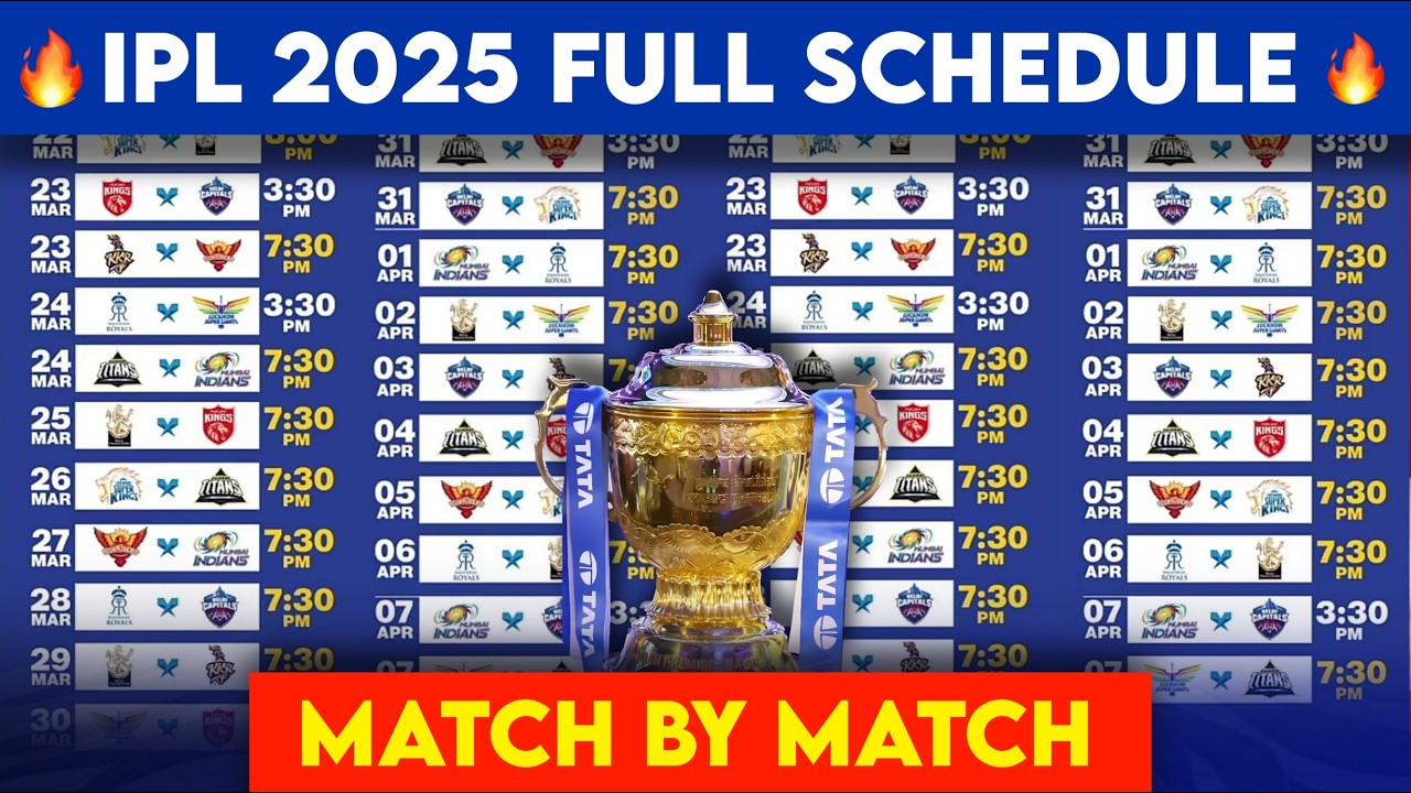 IPL 2025 - IPL 2025 Schedule | IPL 2025 All Matches | IPL Full Time Table 2025 | IPL 2025 Venues