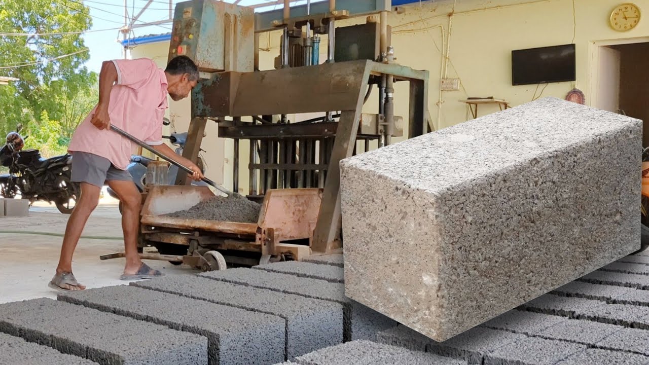 Amazing Process of Making Concrete Blocks Production Factory | Manufacturing Light Concrete Blocks