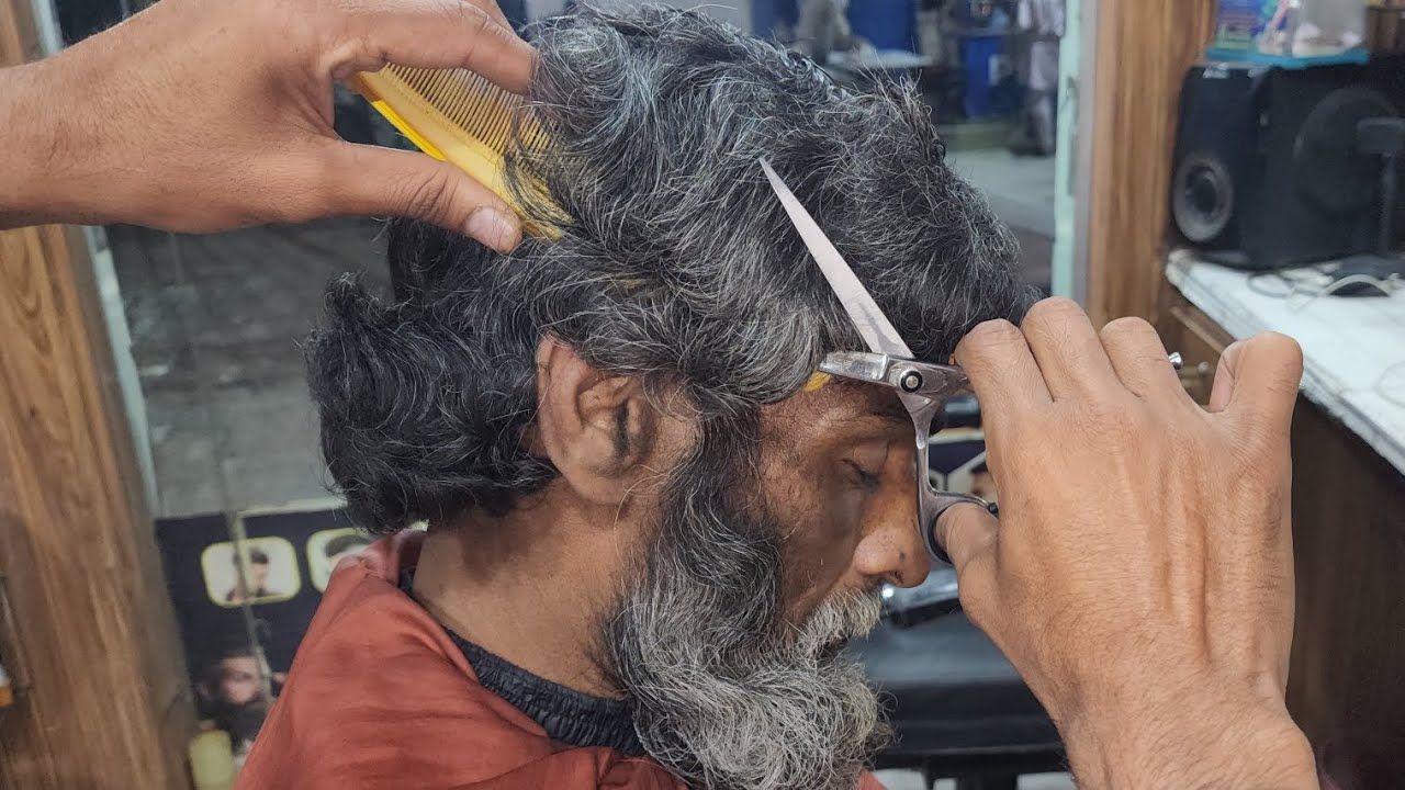 Homeless Man 3Month Hair Transformation with Scissors ASMR in AliHairCut ✂️ 👌 