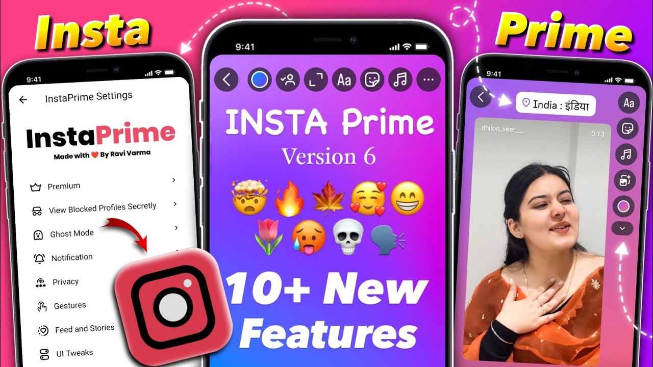 InstaPrime V6 🥳| iOS Fonts + iOS Emojis | Secret Features | iPhone Location | New iOS Instagram 2026