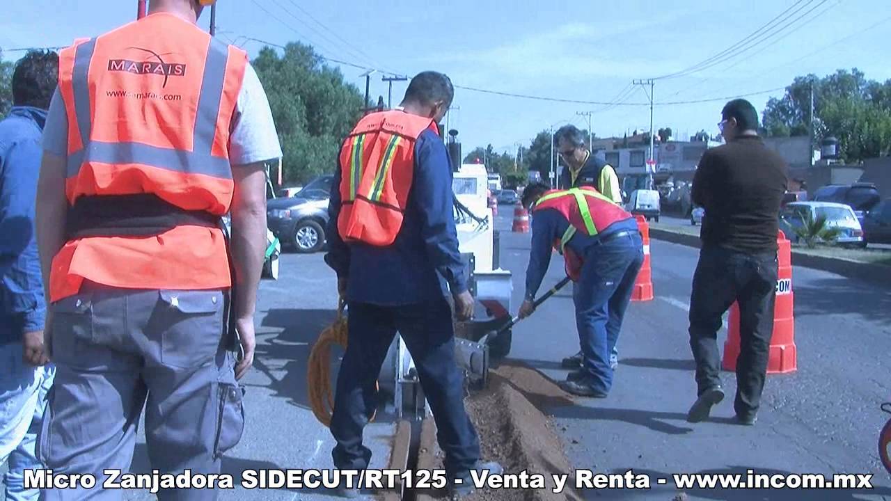 Demostración INCOM Micro Zanjadora SIDECUT RT125 en México
