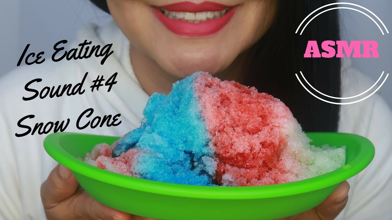 ASMR - Ice Eating Sounds 4 - Eating A Plate Of Snow Cone (No Talking)