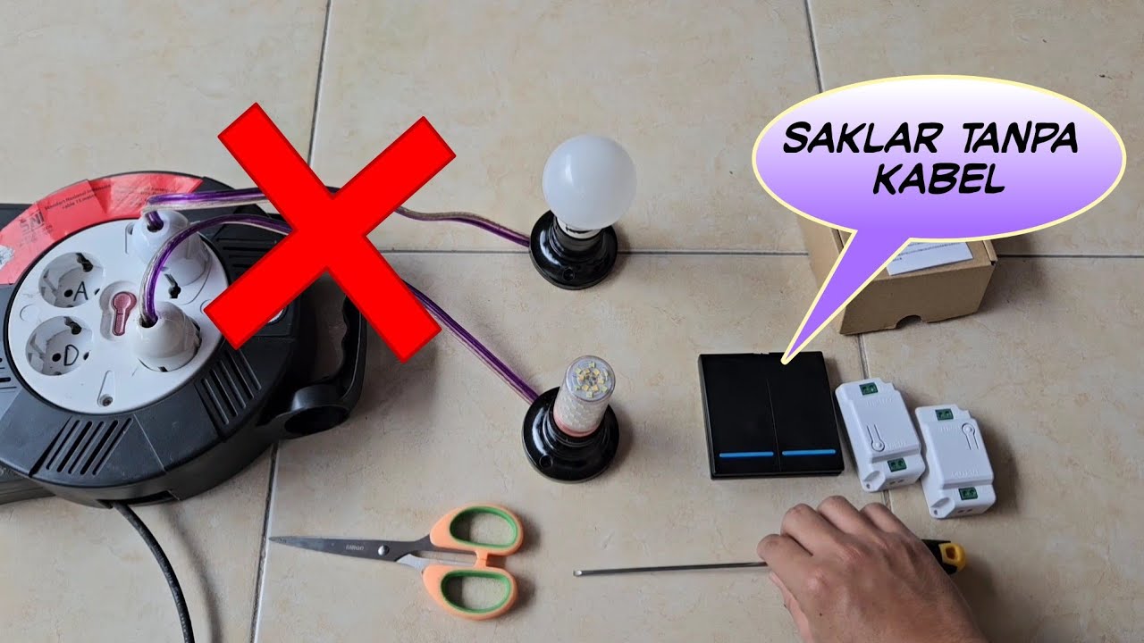 saklar tanpa kabel, switch wireless, remot kontrol, modern mudah unik simple canggih estetik