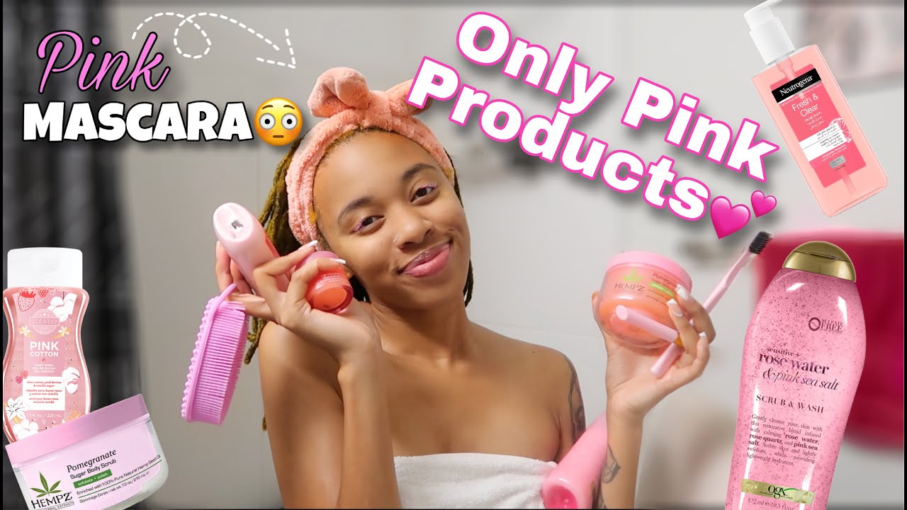 Shower Routine Using ONLY PINK Products! | GRWM Face + Smell Good Routine