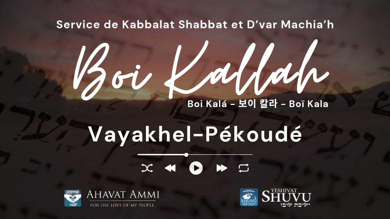 Boï Kala Erev Shabbat diffusion mondiale en direct Parachat Vayakhel-Pékoudé