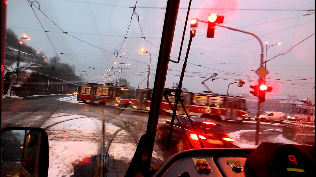 Linka 17 dlouhá verze sníh (Sídliště Modřany - Vozovna Kobylisy)