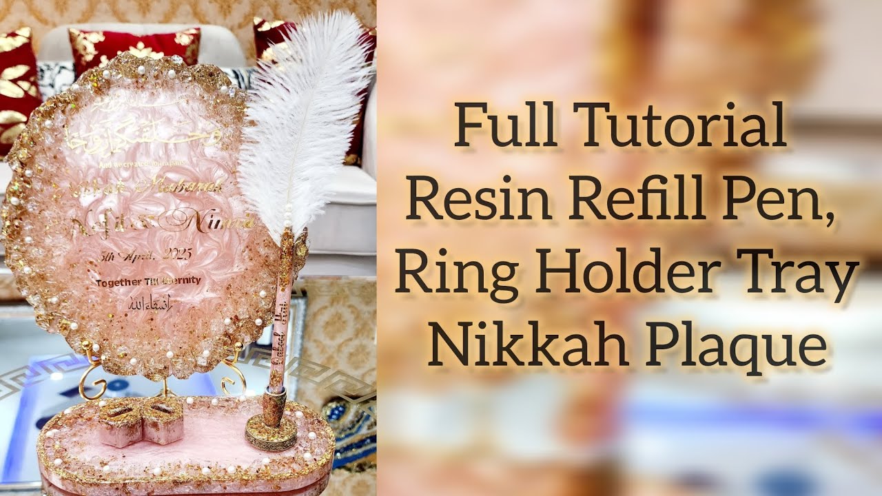 Resin Refill Pen & Nikkah Plaque Tutorial #resin #epoxy #art #artist #trending #diy #pen #resinpen