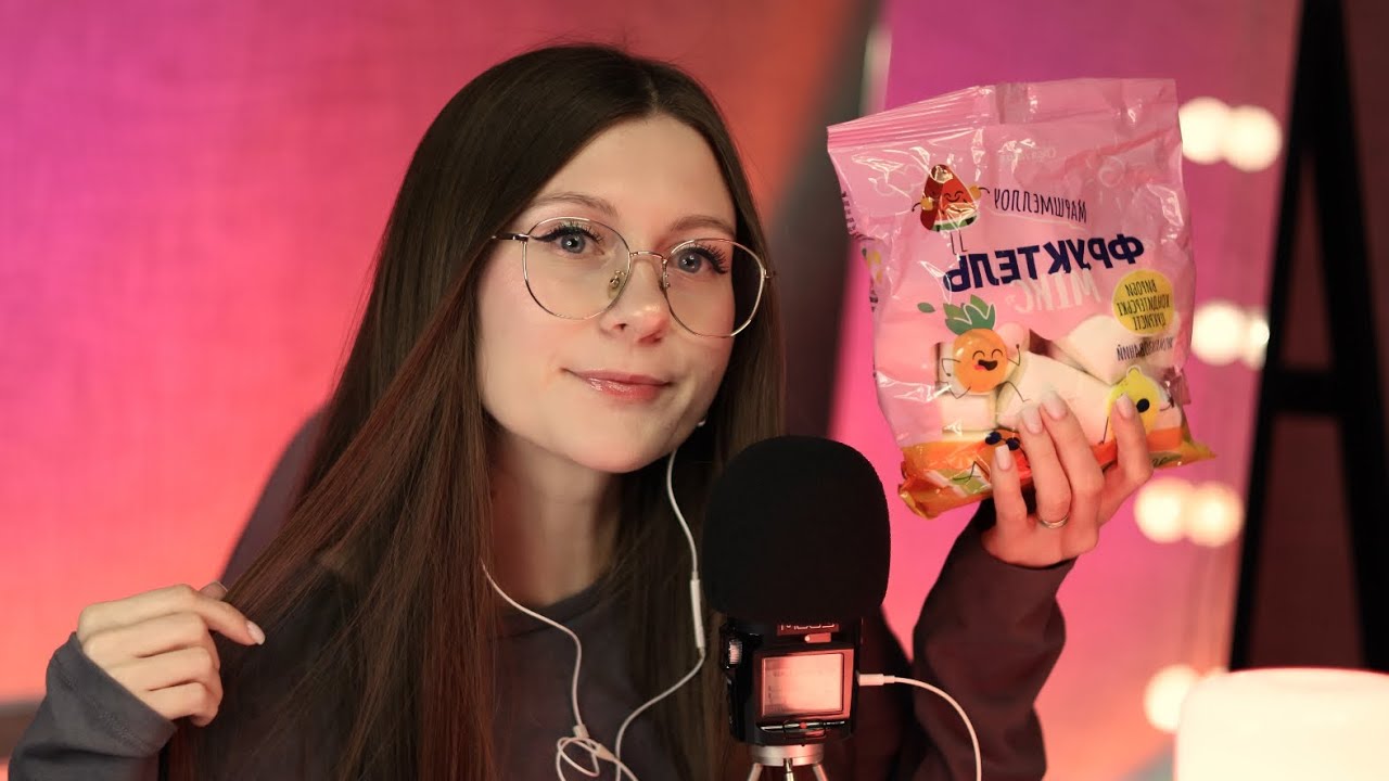 АСМР итинг маршмеллоу и болталка шепотом 😍 ASMR Eating marshmallow ☺️ Mukbang 💛