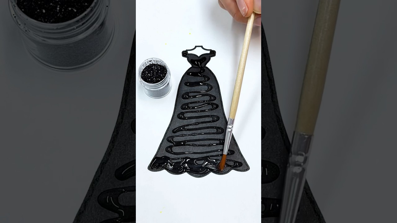 Beautiful ✨🖤✨ Glitter Art Dress 🎨 #glitter #glitterdress #colorfulcreativekids #black #color