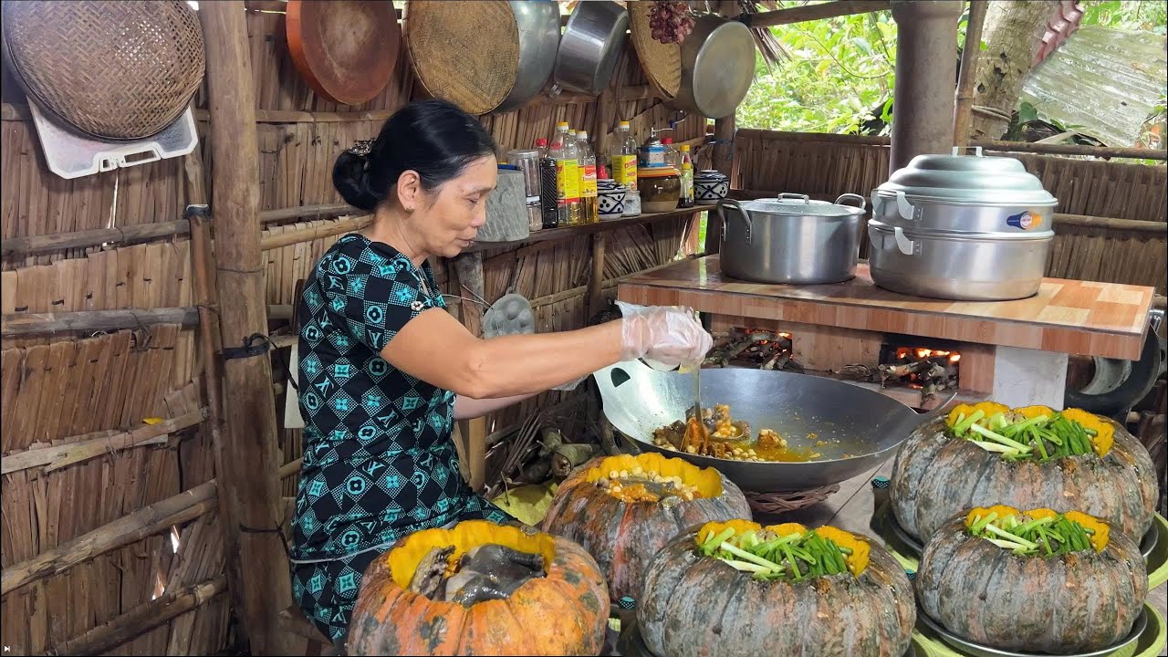 Gà Ác Hấp Trong Trái Bí Thơm Ngon Bổ Dưỡng | Món Ăn Quê Mẹ Làm | KBMQ