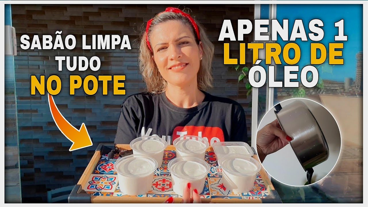 O SABÃO  CASEIRO COM 1 LITRO DE ÓLEO MAIS PEDIDO DO CANAL SABÃO LIMPA TUDO NO POTE VOLTOU!POTÊNCIA!