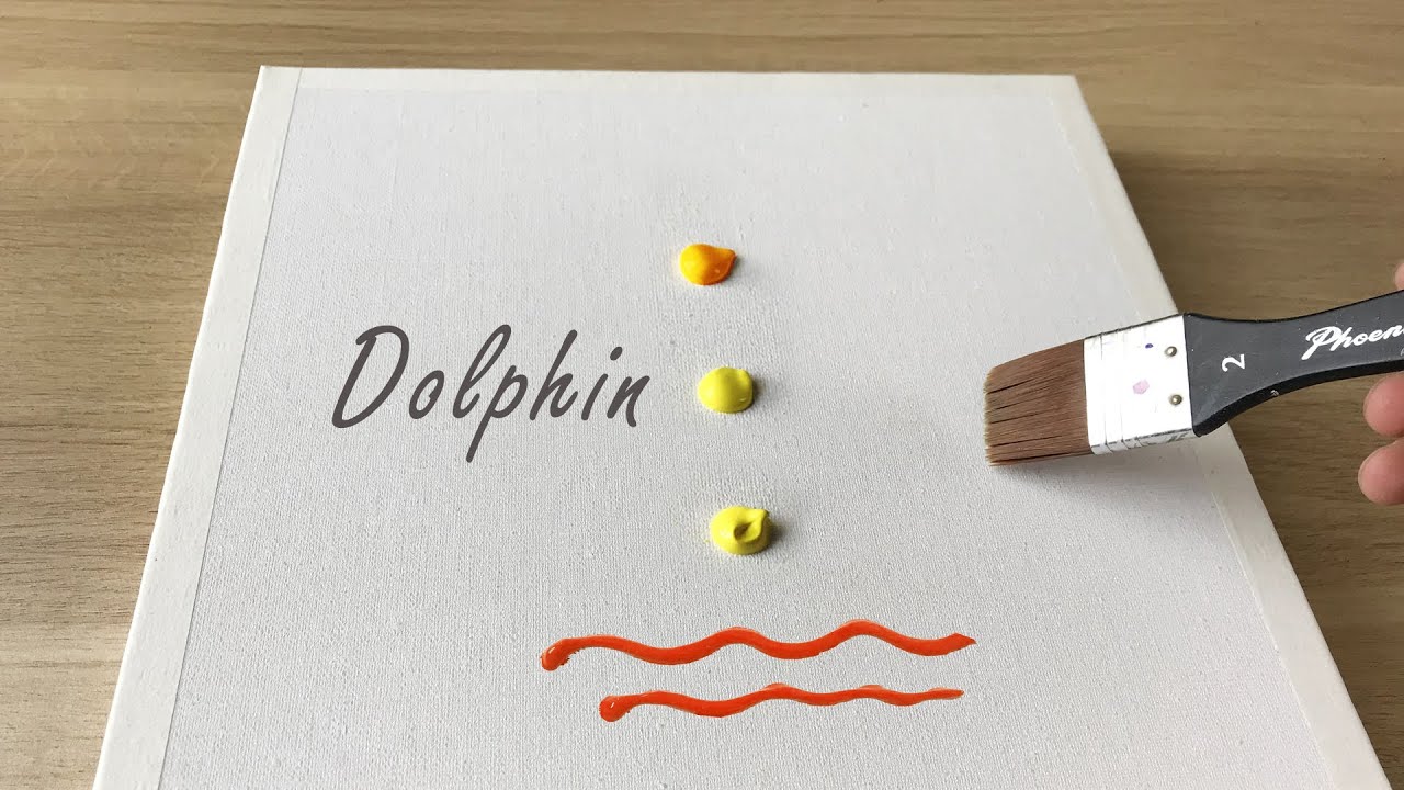 Daily Challenge #40 / Acrylic / How to Paint Scenery of Dolphin in Beach
