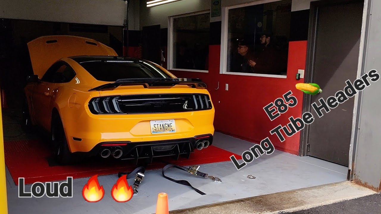 My 2018 Mustang Gt On The Dyno. (Long Tube Headers + E85)