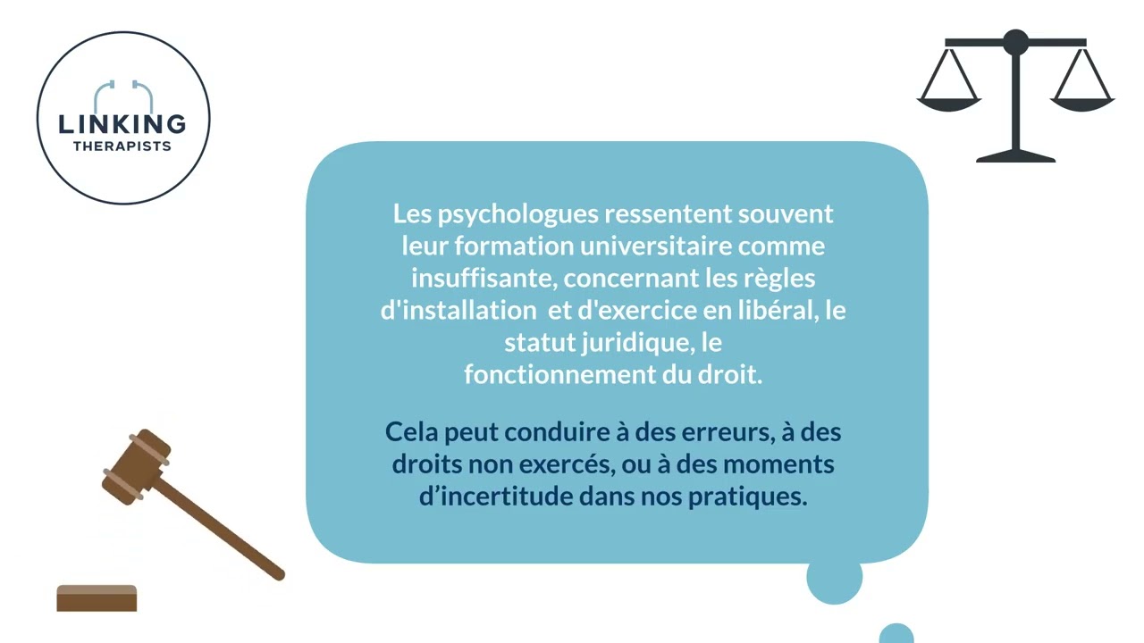 Teaser formation en droit pour installer son cabinet de psychologue libéral