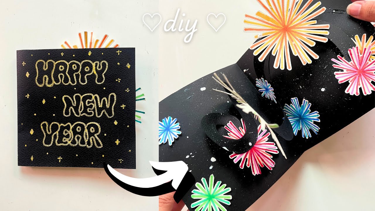 DIY - Happy New Year 2025 Card | New Year Fireworks | Handmade Pop-Up Greeting Card For New Year