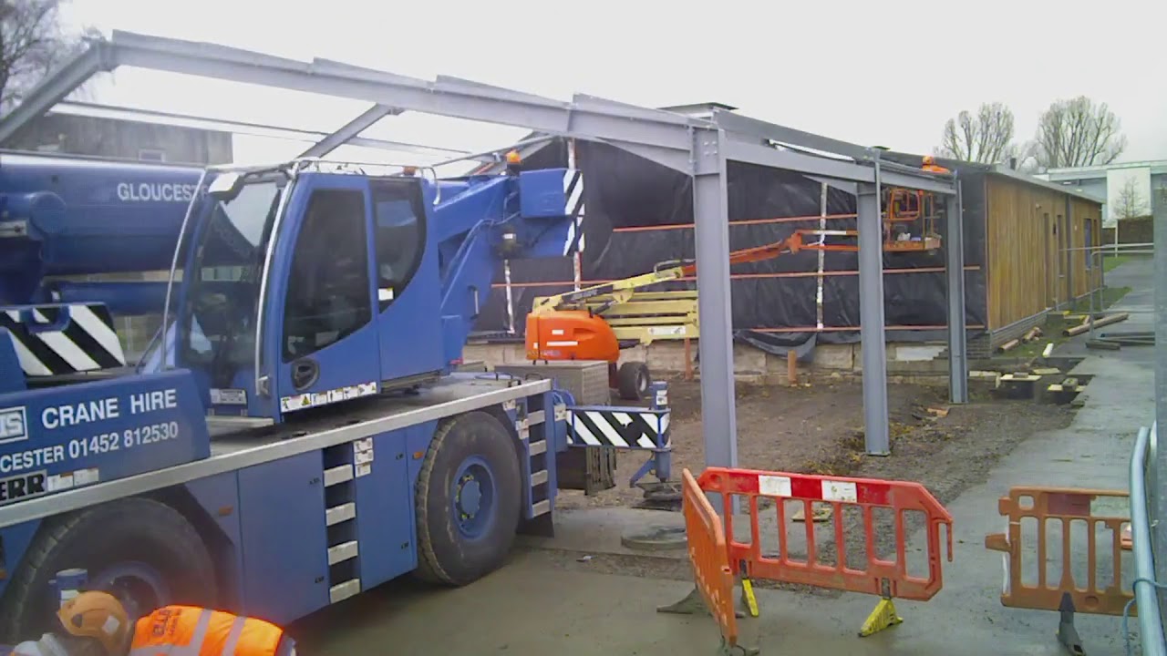 Timelapse construction footage | The Corsham School Phase 2 (Steel Frame)