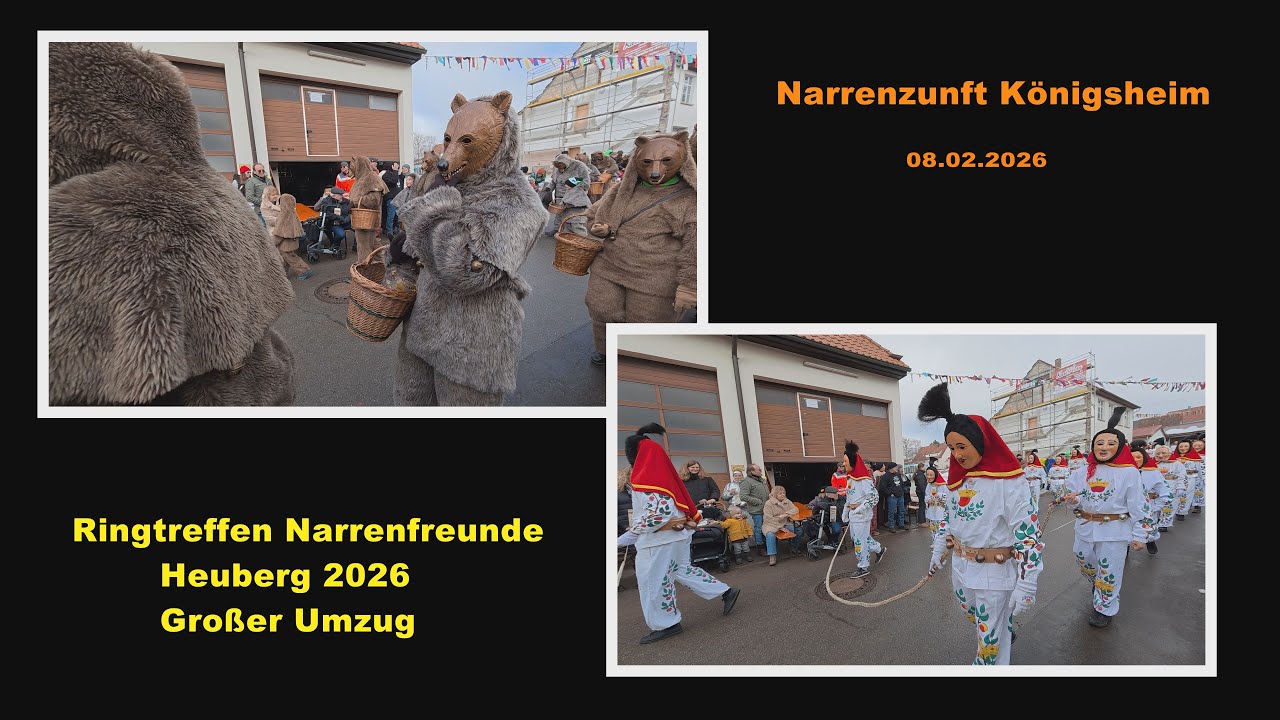 Narrentreffen in Königsheim 2026, großer Ringumzug am 08.02.2026