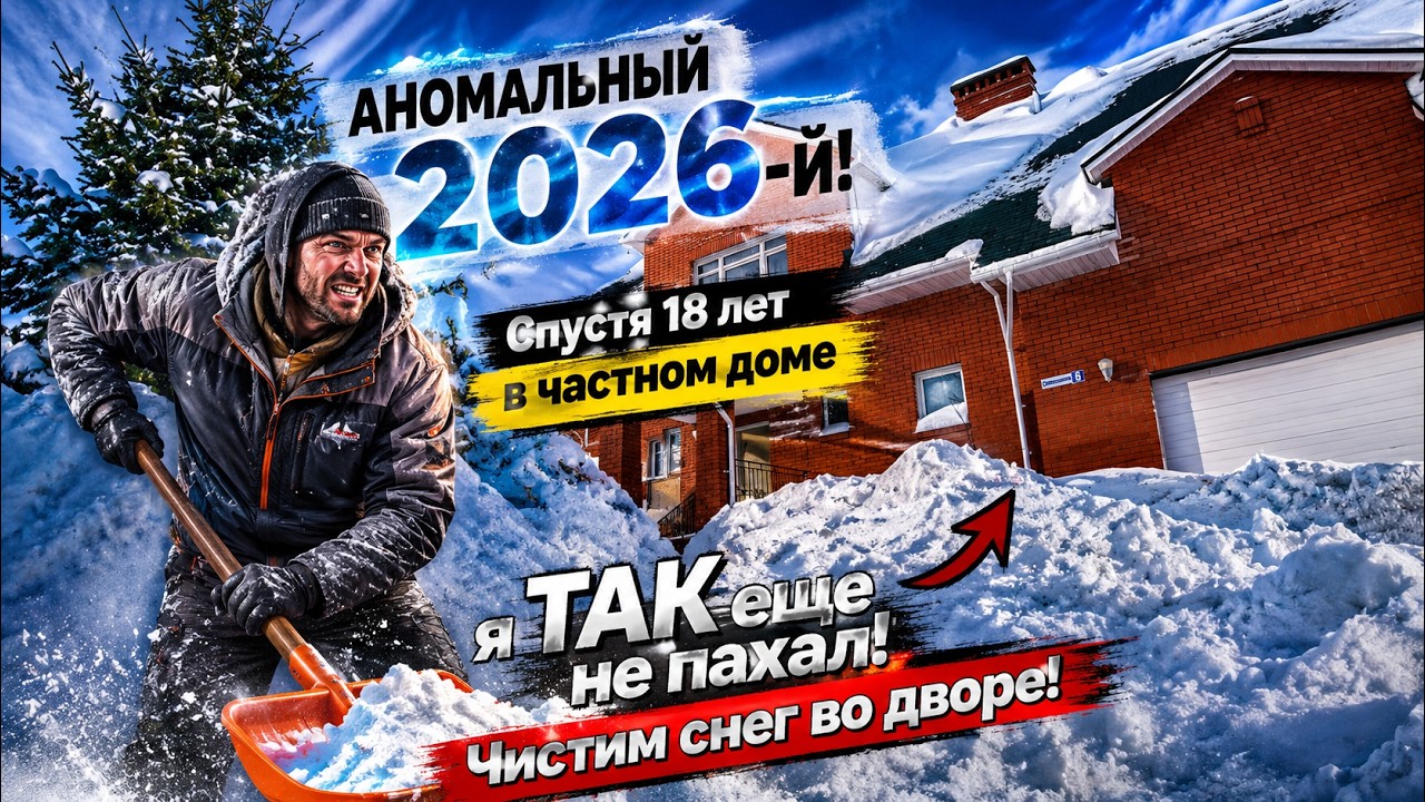 Живу в частном доме уже 18 лет. Чистим снег во дворе!