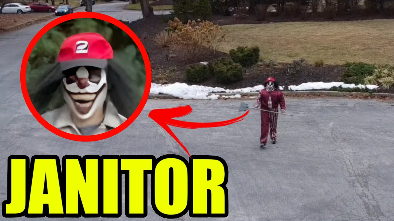 Drone catches Janitor Clown trying to clean the streets! (Caught)