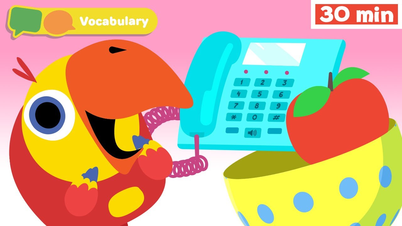 Learning First Words with Larry | Sensory Stimulation for Babies | Vocabulary for Kids | First Words
