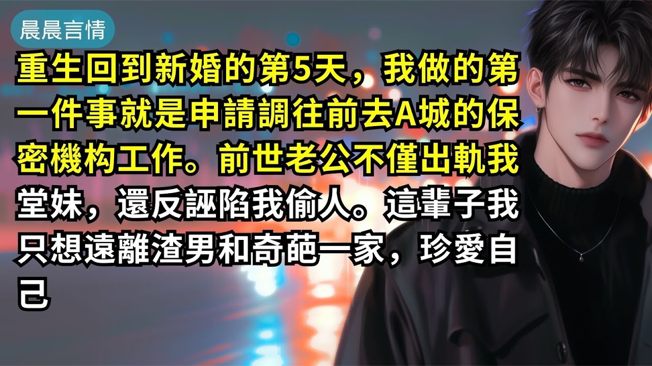重生回到新婚的第5天，我做的第一件事就是申請調往前去A城的保密機构工作。前世老公不僅出軌我堂妹，還反誣陷我偷人。這輩子我只想遠離渣男和奇葩一家，珍愛自己