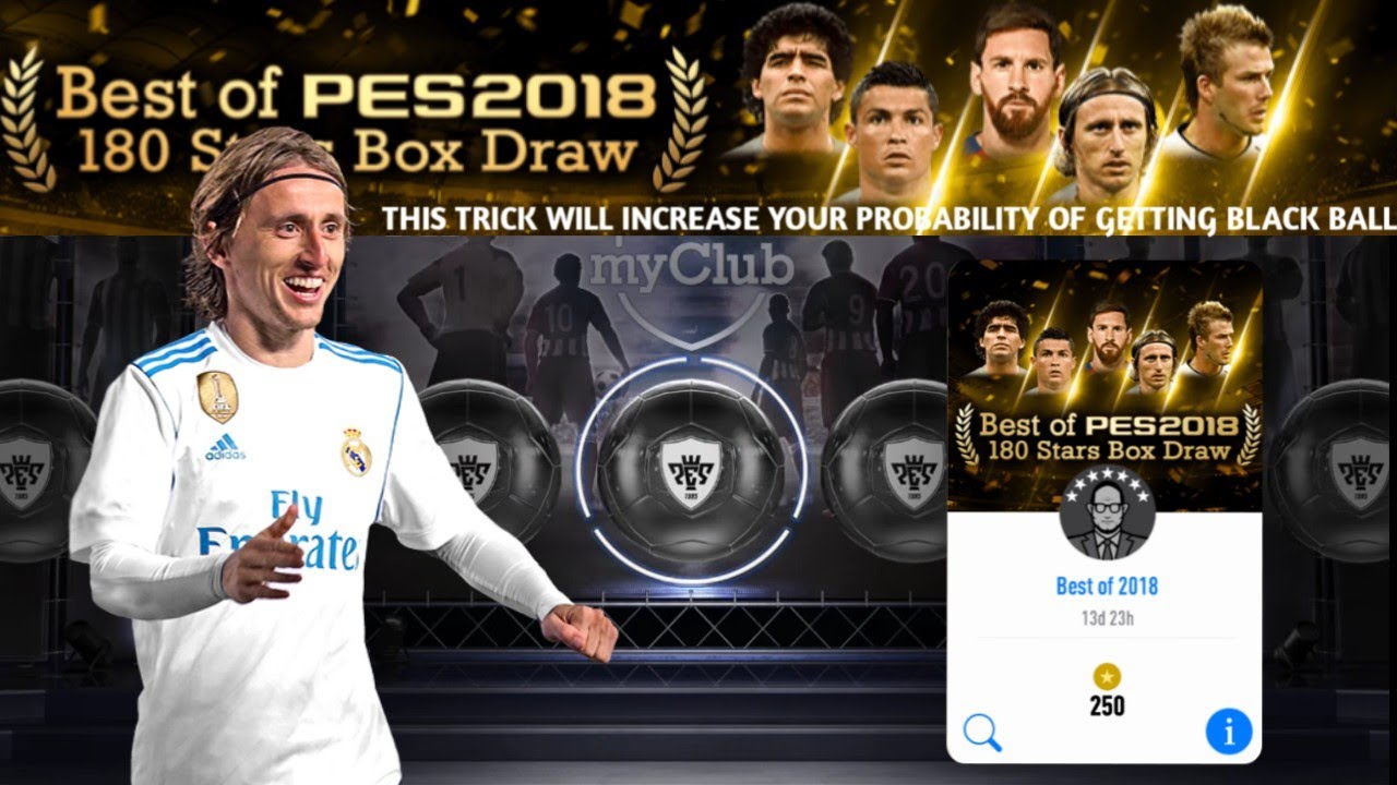 How to get Black Ball in Best Of PES 2018 180 Stars Box Draw || Pes 2018