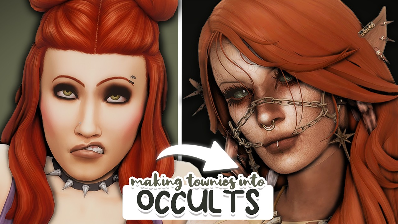 Turning Townies into RANDOM OCCULTS ⏾ | Sims 4 Create a Sim Challenge