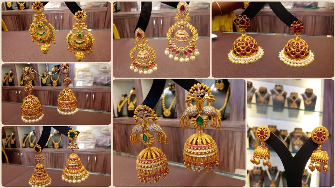 Latest 1Gram Gold Matte Finish Jhumkas Collections from Rs350 |Imitation Jewellery Collection