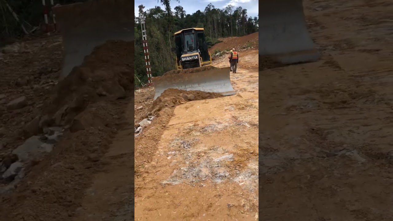 big power bulldozer work for new road
