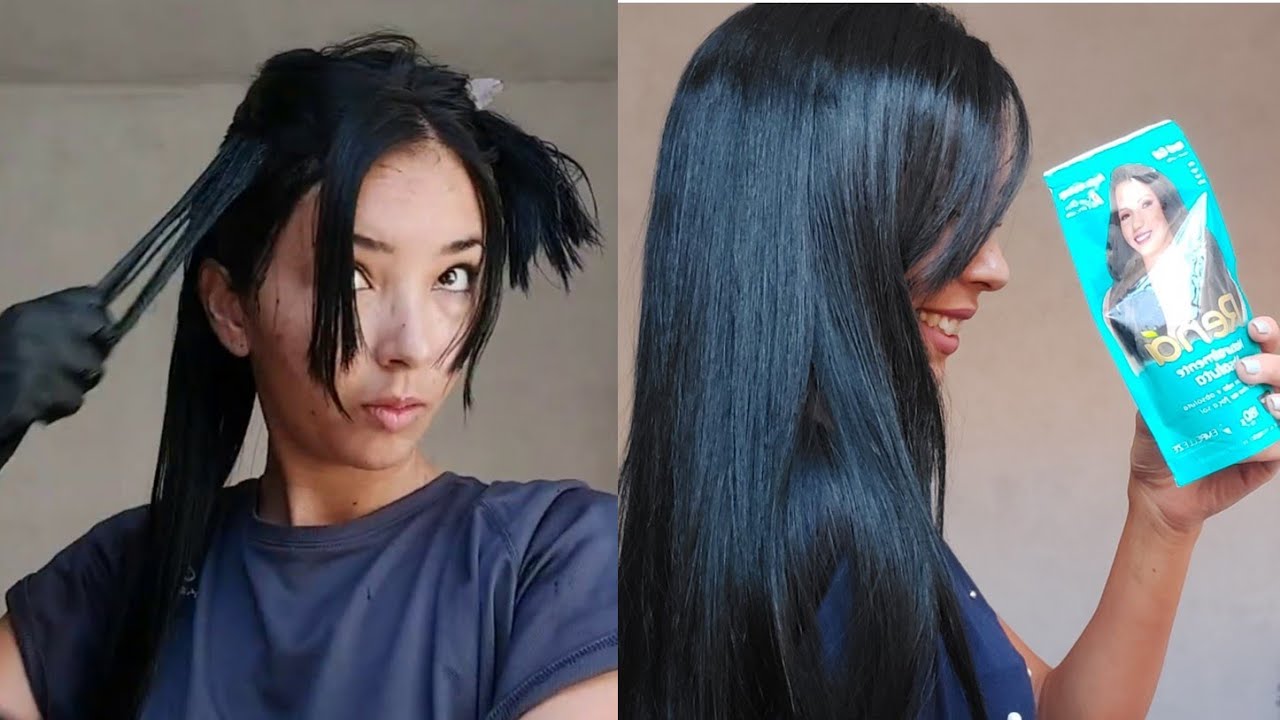 Testei o henê Rená preto azulado