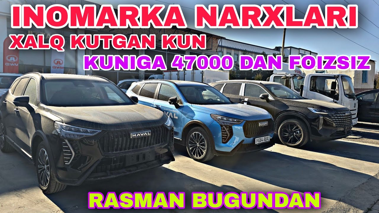 Inomarka Narxlari Haval Jolion Haval M6 Haval Dargo Narxlari