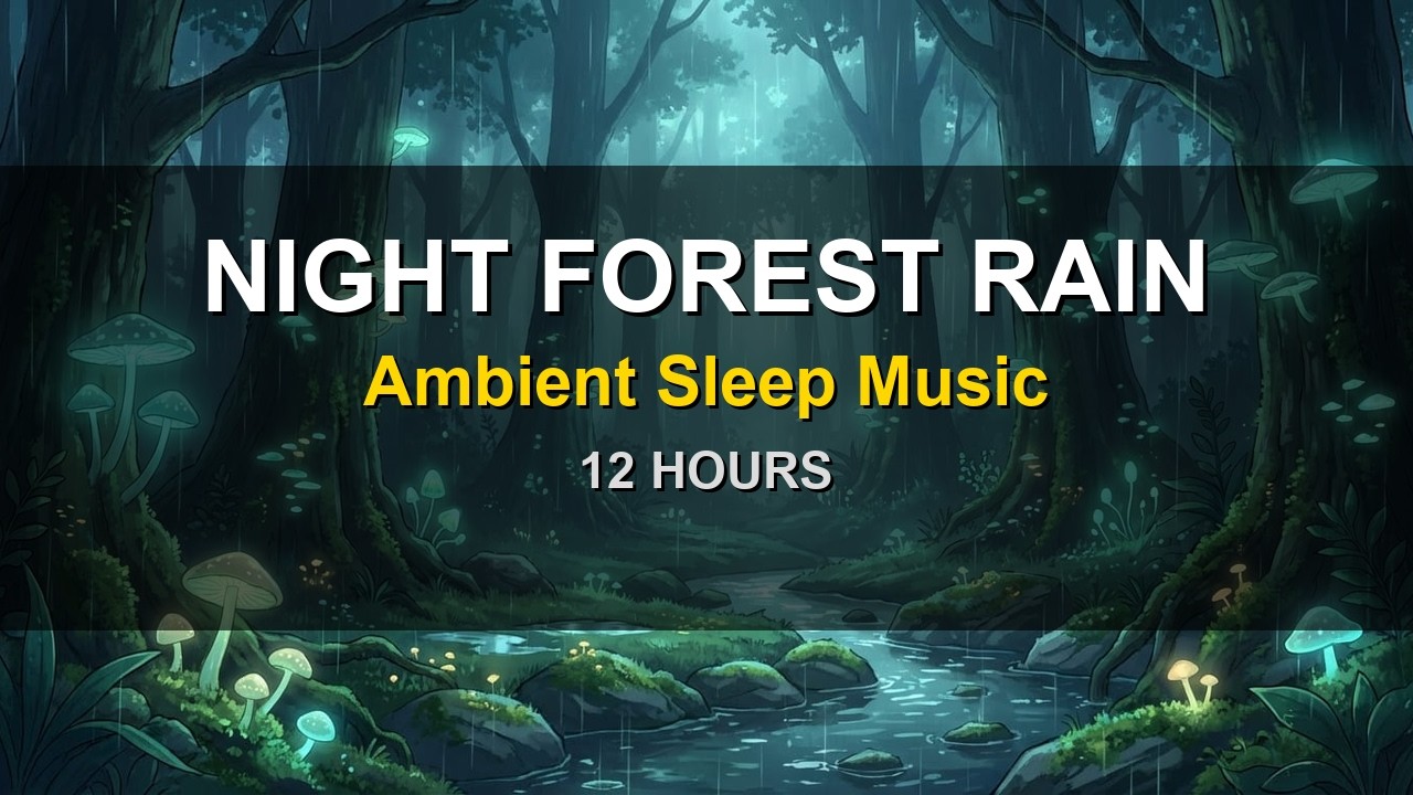 Night Forest Rain 🌲🌧️ 12 Hours of Deep Woodland Rain for Sleep & Relaxation
