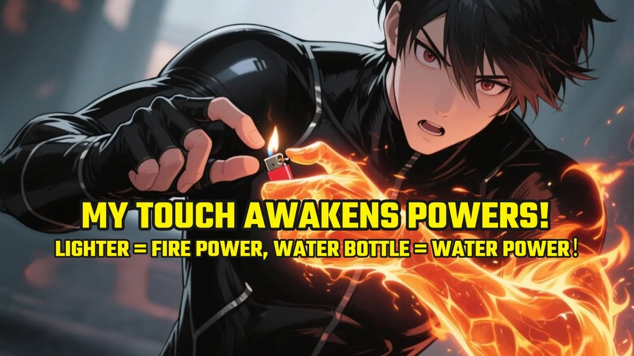 My Touch Awakens Powers! Lighter = FIRE Power, Water Bottle = WATER Power！