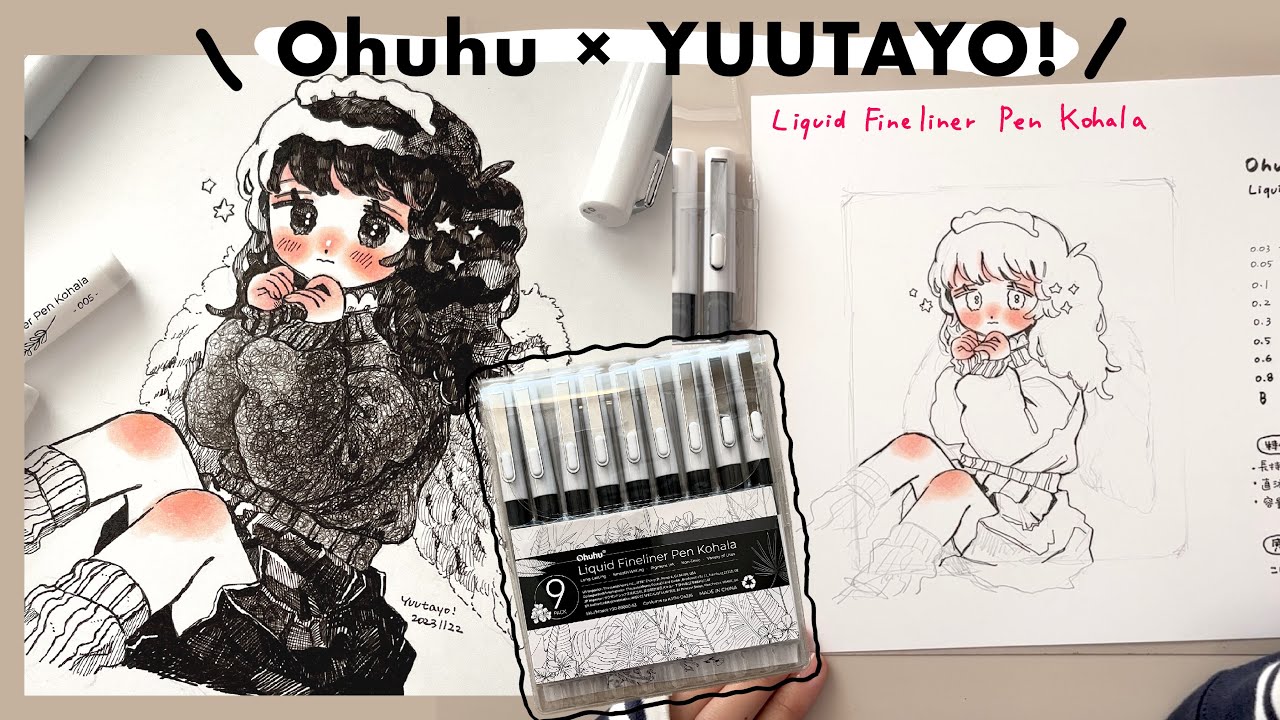【 ohuhu 】オリジナルイラストメイキング#39/ 質感を意識したペン画