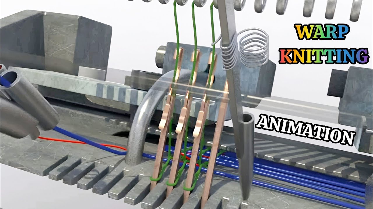 Warp Knitting Machine Animation | Warp Knitting Animation 