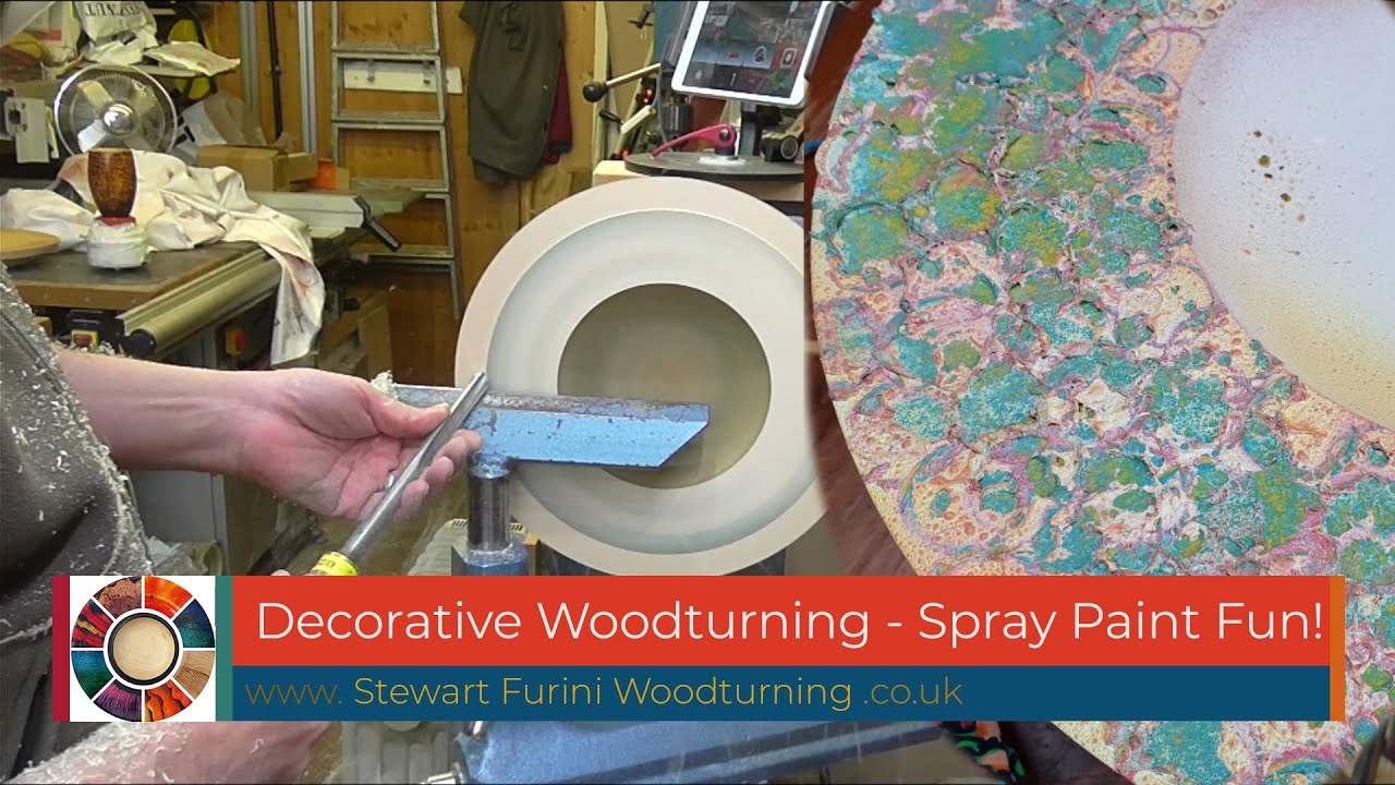 Decorative Woodturning - Spray Painted Textured Platter