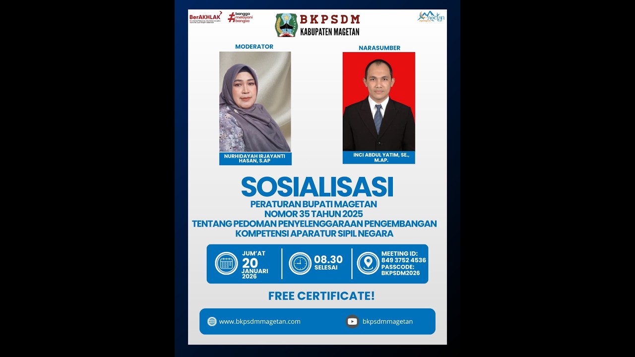 Sosialisasi Peraturan Bupati Magetan No 35 Tahun 2025 dan Penjelasan Teknis DMS di MyASN