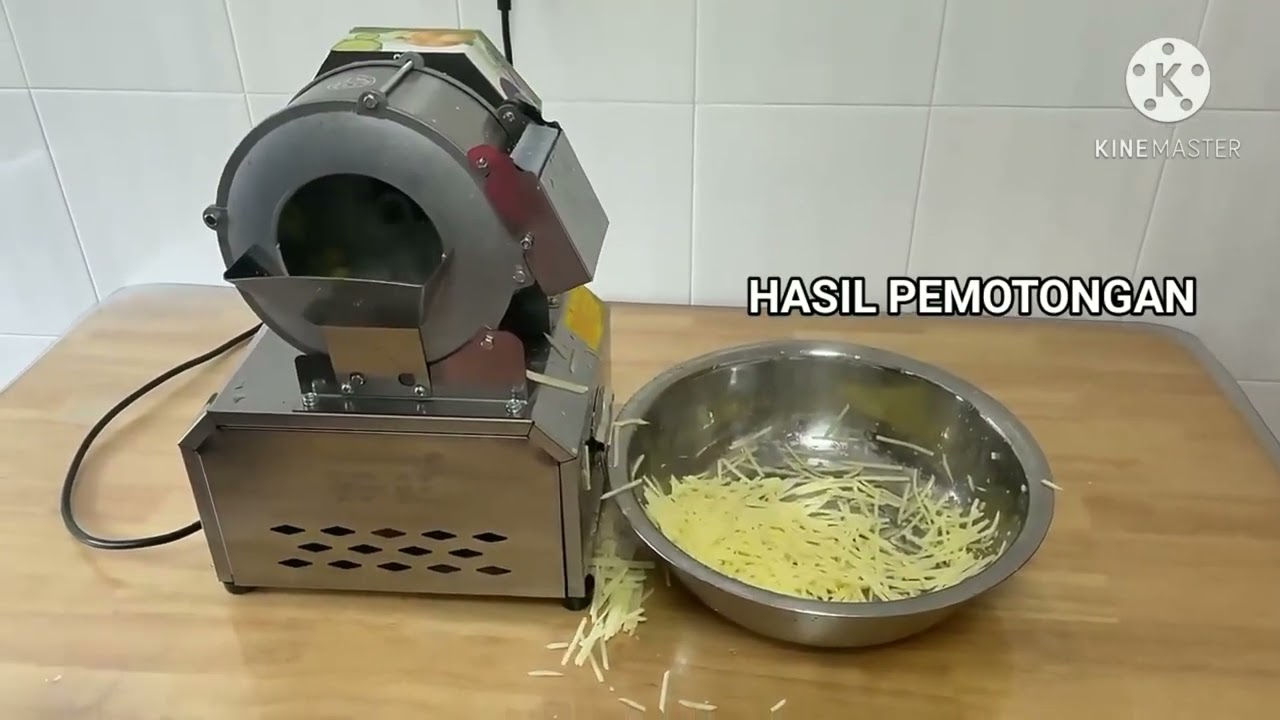 Alat Pemotong Kentang dengan Listrik Alat Mesin Pengiris Singkong 2mm