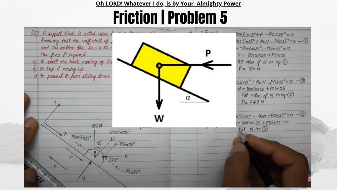 Friction | friction engineering mechanics | Start motion up the incline | Keep it moving up