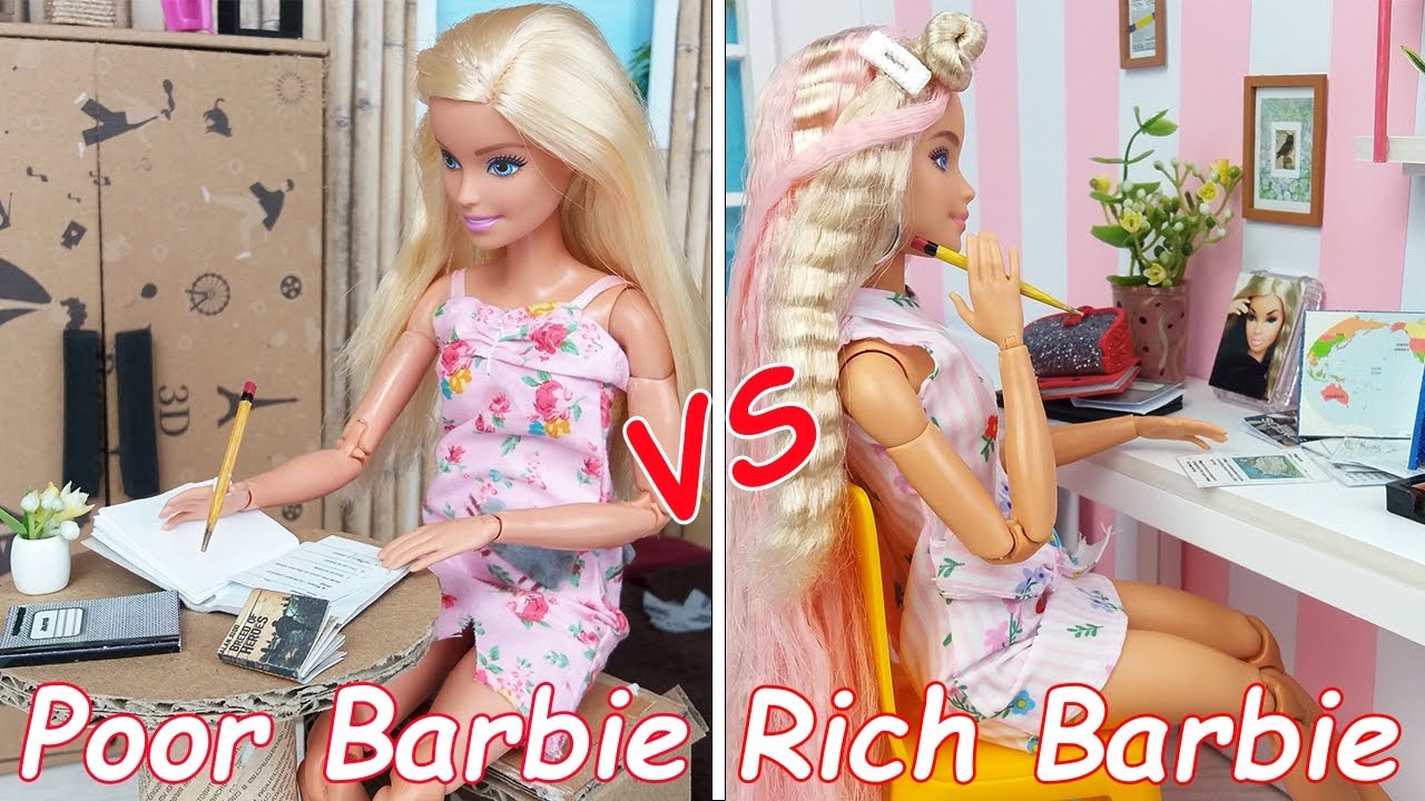 Poor Barbie vs. Rich Barbie - Dolls School Morning Routine