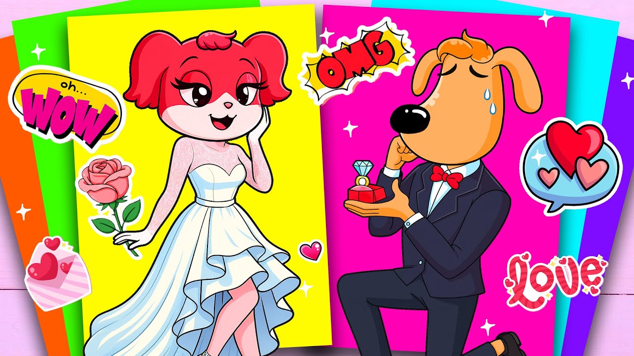 💖 TRUE LOVE 🩷 PAPILLON & LABRADOR WEDDING DAY Stickers 