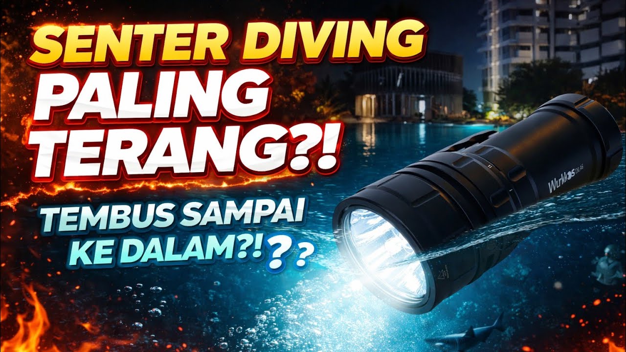 REKOMENDASI SENTER DIVING TERBAIK BISA KEDALAMAN 100 METER SUPER TERANG WURKKOS DL46‼️