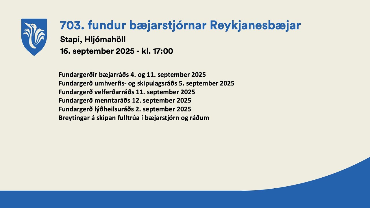 703. Fundur Bæjarstjórnar Reykjanesbæjar  - 16. september 2025
