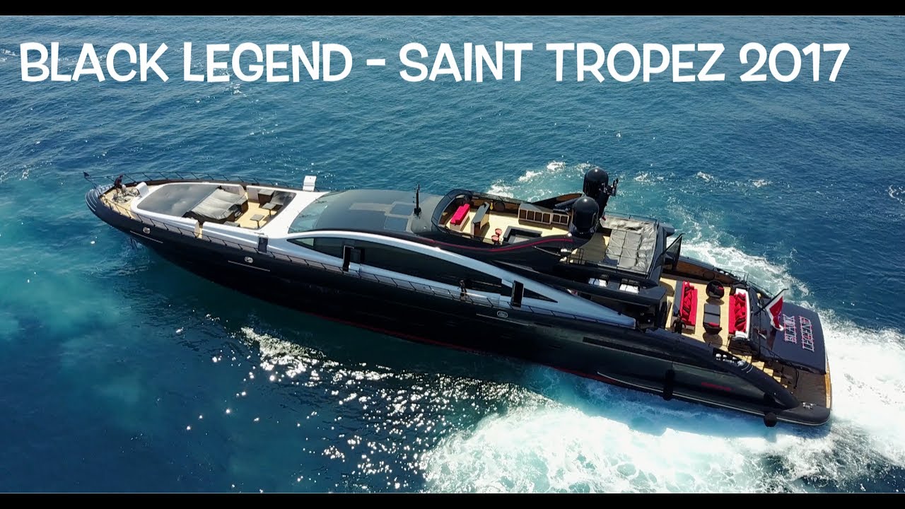 33 Million $ Yacht "Black Legend" Mangusta 49.9 Meters - Saint Tropez 2017