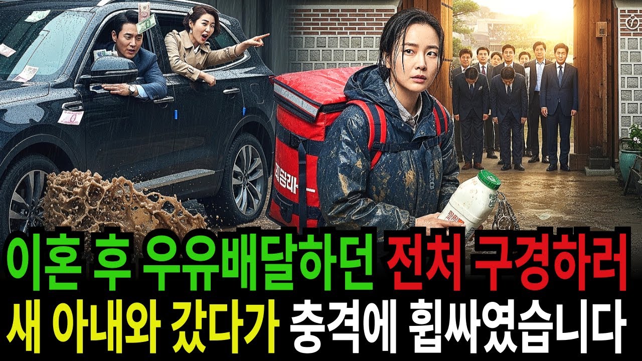 이혼 후 우유배달하던 전처 구경하러 새 아내와 갔다가 충격에 휩싸였습니다