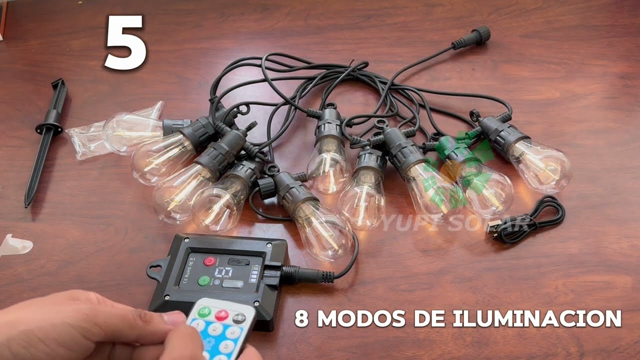 Luces vintage solares - Funciones y Accesorios